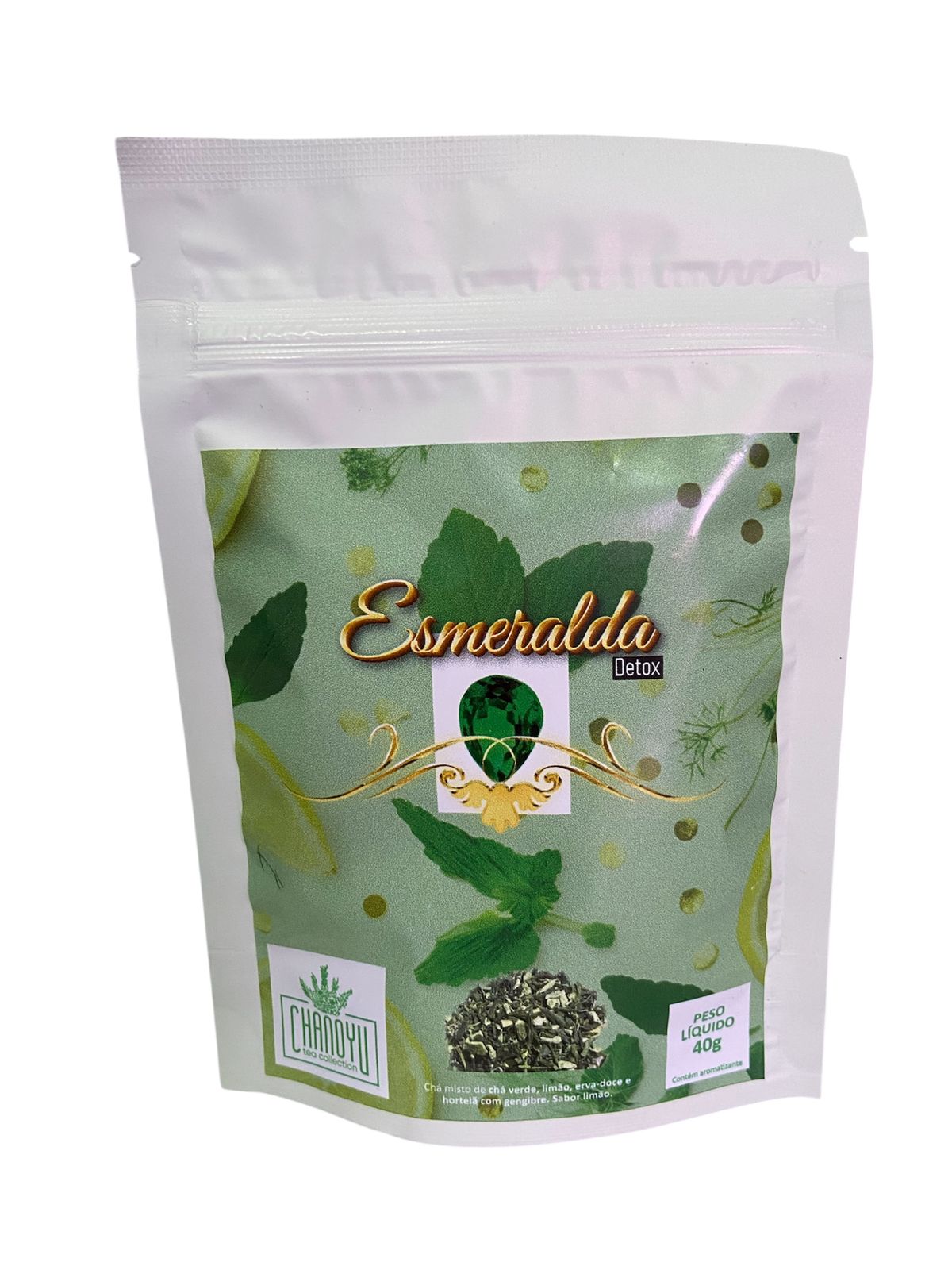Chá Detox refil - chá verde, limão e hortelã, gengibre 40g