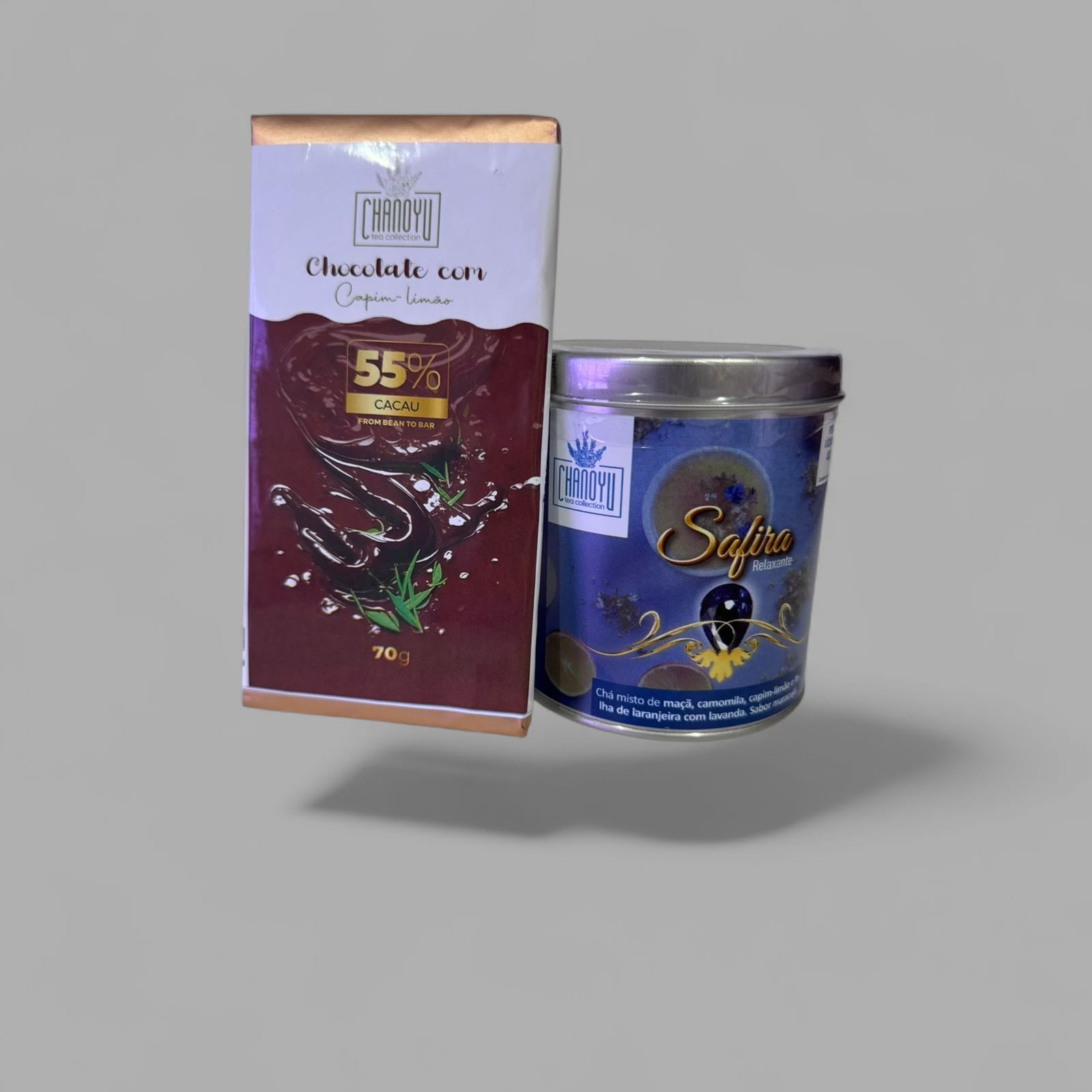 Kit Doce equilíbrio  Safira lata + chocolate capim-limão