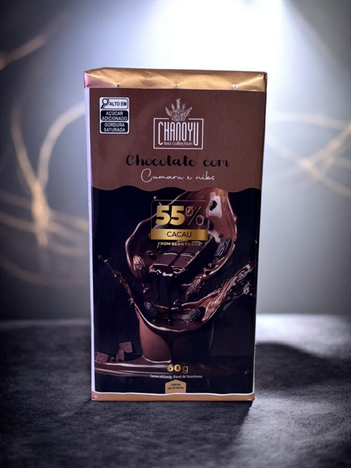 Chocolate 55% cacau com cumarú e nibs 60g