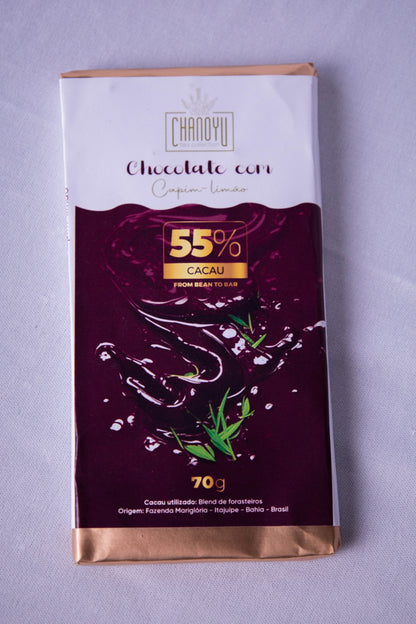 Chocolate com capim-limão 55% Cacau