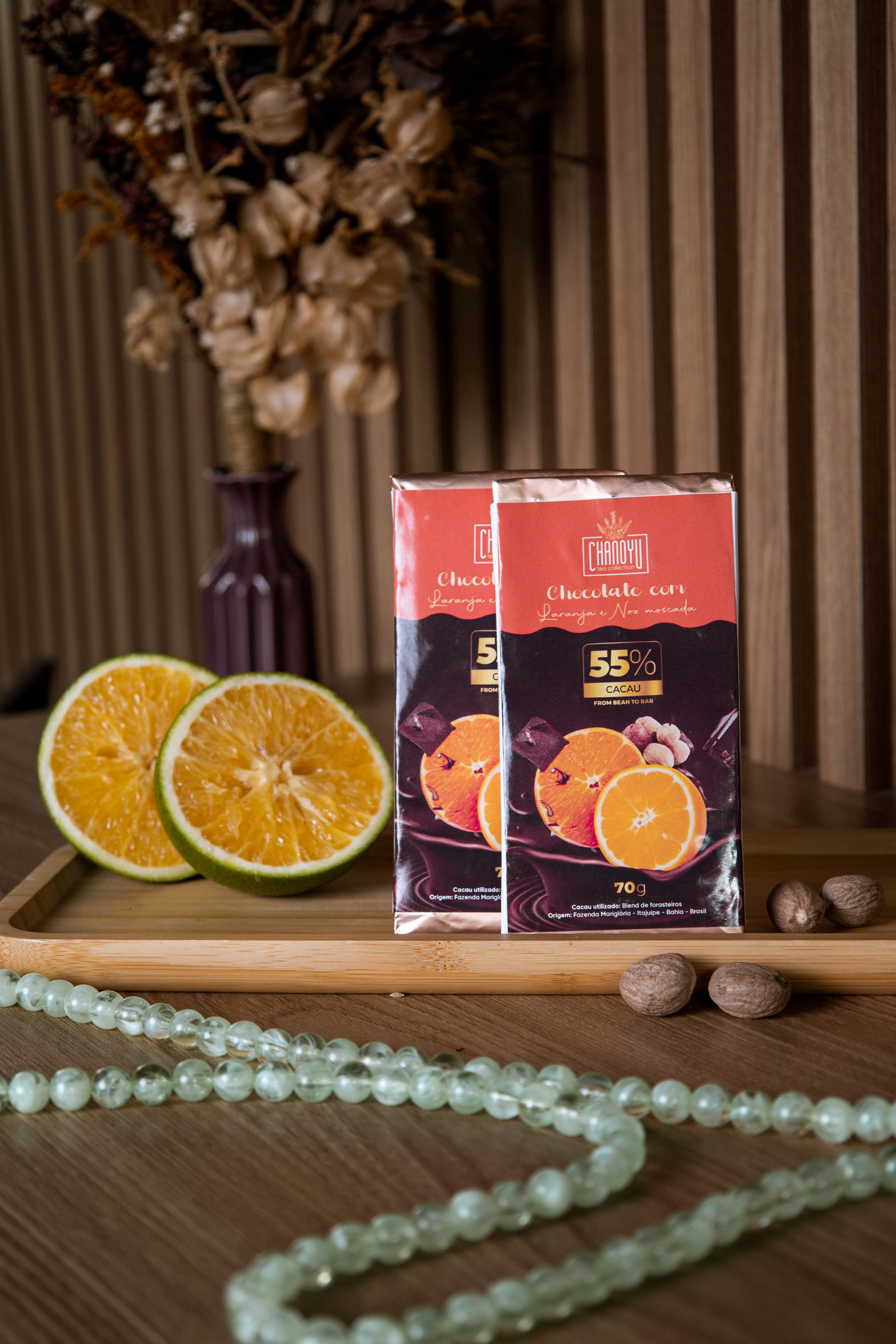 Chocolate com laranja e noz-moscada 60g