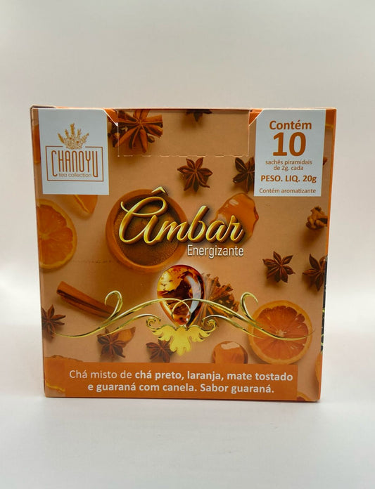 Chá Energizante - chá preto, laranja, mate tostado e guaraná com canela - Sabor Guaraná