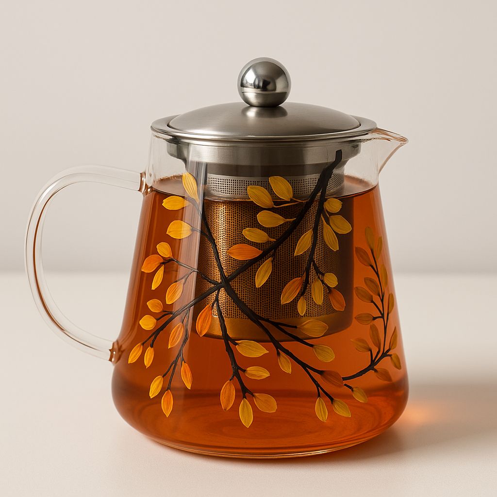 Chaleira de Vidro com Infusor 700 ml – Pintado à Mão