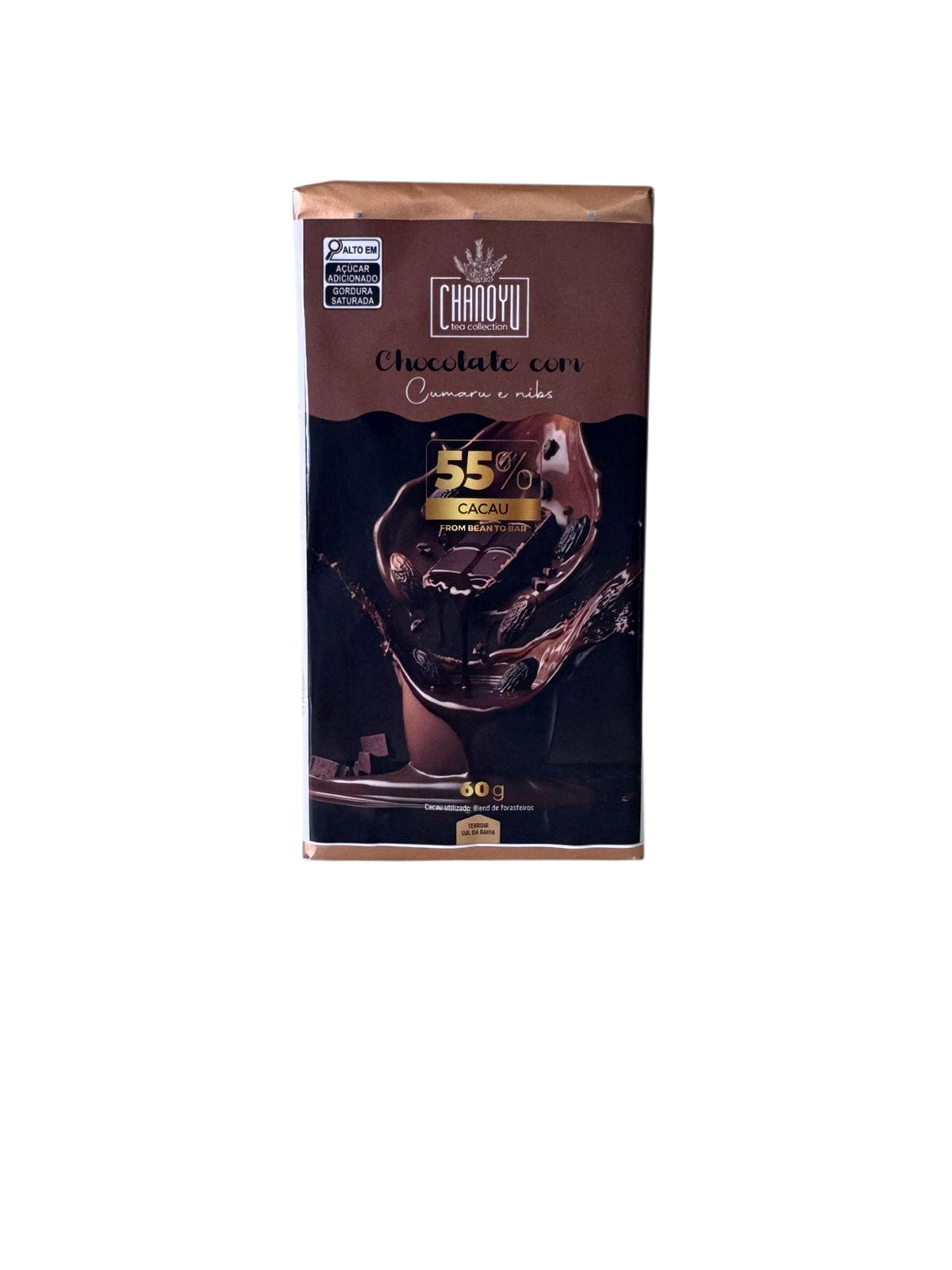 Chocolate 55% cacau com cumarú e nibs 60g